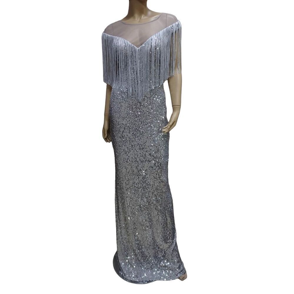 Sequin Embellished Fringe Dress